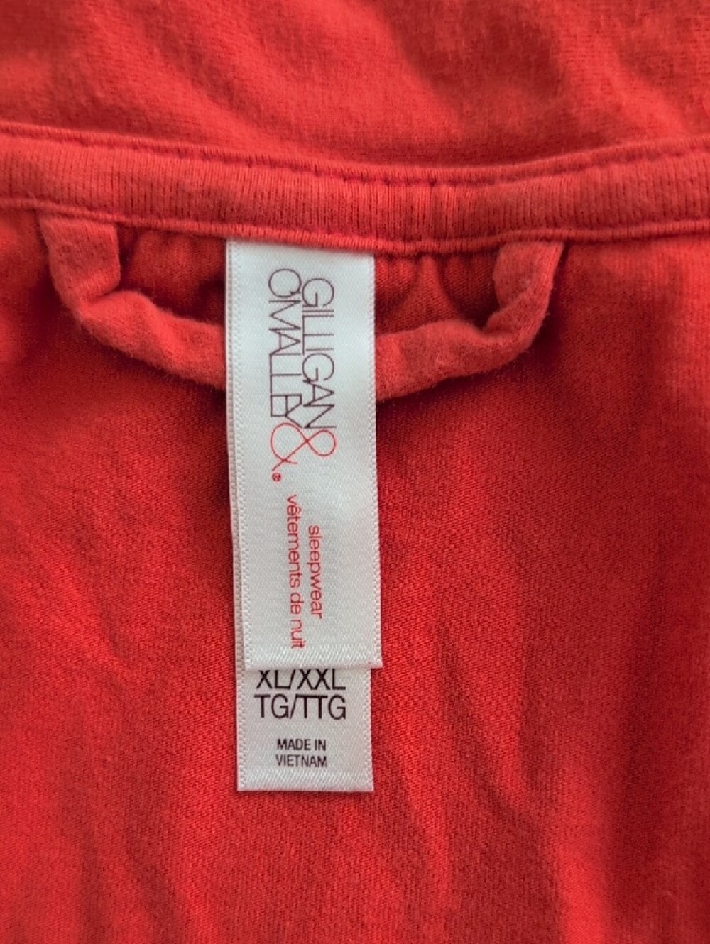 GILLIGAN AND O'MALLEY Robe Tie Waist Coral with White Contrast Trim Size XL/XXL - Picture 8 of 10